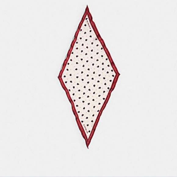 Coach 662 Ladybug Print Silk Diamond Scarf, Chalk/Red - Picture 1 of 6